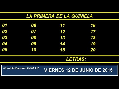 Quiniela Nacional La Primera Viernes 12 de Junio de 2015