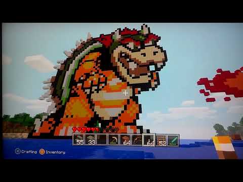 Minecraft Xbox 360 Edition Pixel Art - Mario Link & Bowser