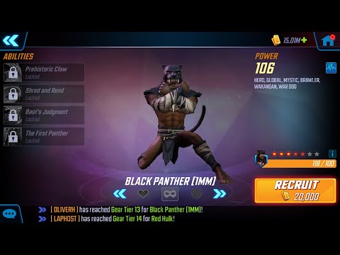 Black Panther 1MM unlock and upgrade