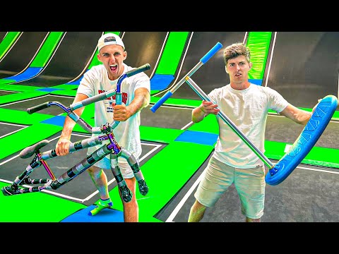 ON S'AFFRONTE AU TRAMPOLINE PARK (Trottinette VS BMX) Ft @philippecantenot