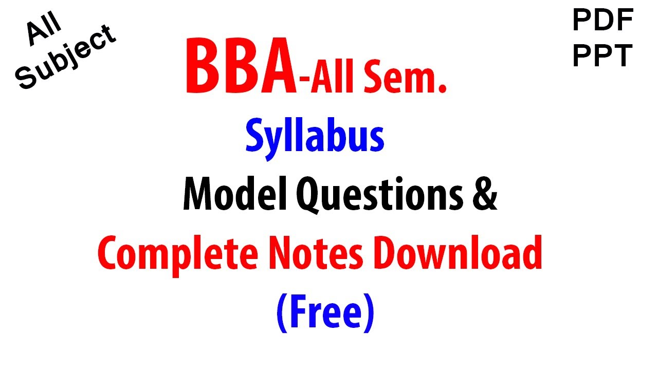 BBA all sem. all Subject Complete Notes Download PPT PDF