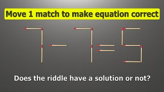 Mathematical Genius: Move 1 Stick to Solve the Puzzle 7-7=5