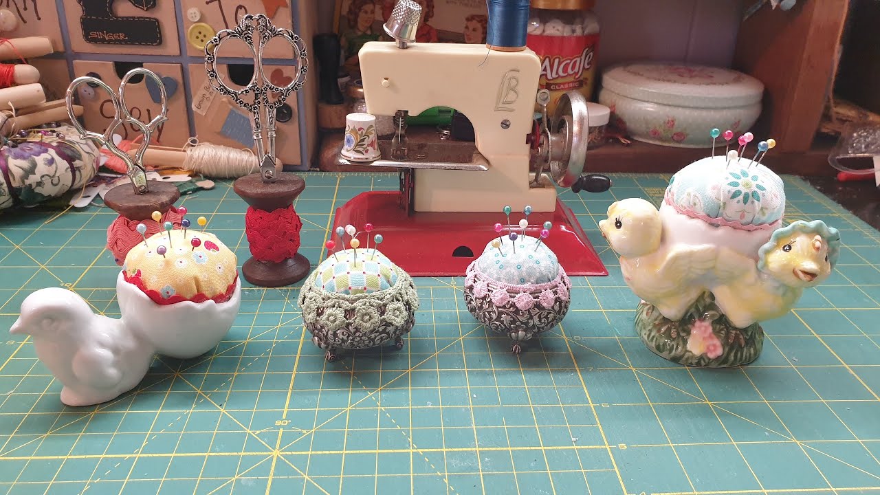 Making Cute Pincushions from Vintage Items...