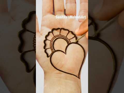 Beautiful Heart Shape Mehndi Design♥️ #mehndi #viral #shorts #youtubeshorts #sunithasmehndiart