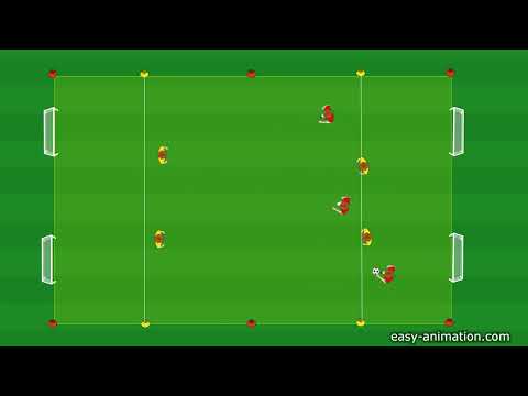 FUNino Trainingsübung - 3 gegen 2 am laufenden Band