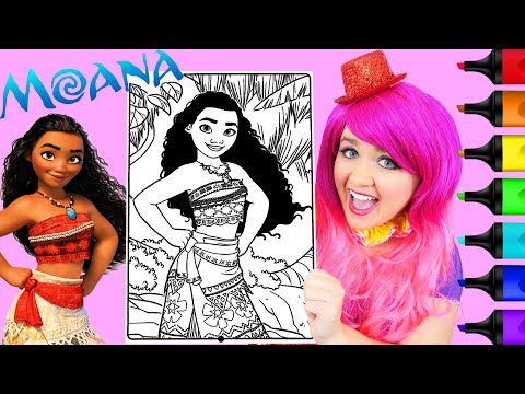 Coloring Moana Disney Crayola Coloring Page Prismacolor Markers | KiMMi THE CLOWN Video