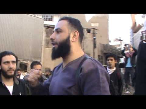 كلمة فراس عودة قائد كتيبة قلعة حمص أثناء مظاهرة في منطقة حمص القديمة في اثنين "الصمود والوفاء لحمص الإباء"