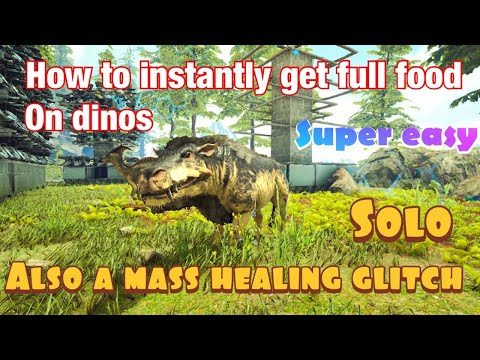 *SOLO* instantly get full food on your dinosaurs Glitch/ instantly mass Heal (ARK survival evolved)