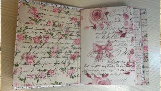 Shabby Chic Mini Junk Journal Tutorial with Free Pink Floral Printables