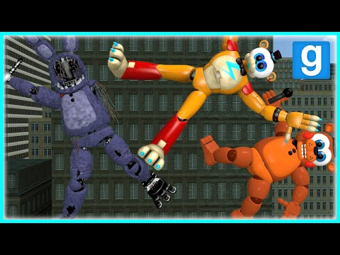 Gmod FNAF | Throwing FNAF off a High Building 2!