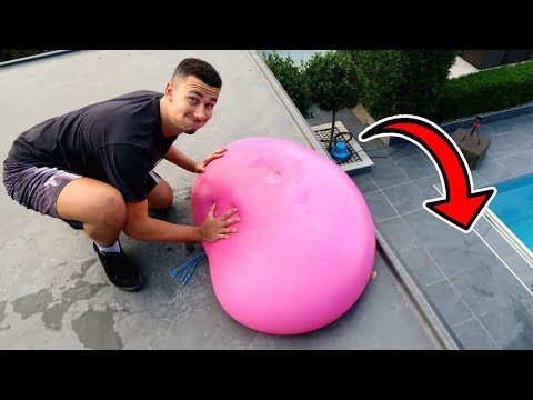 DROPPING GIANT 6ft WATER BALLOON OFF THE ROOF!!