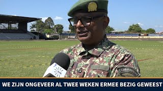 Vooroefening militairen in AK-stadion voor Srefidensi I SUN WEB TV I