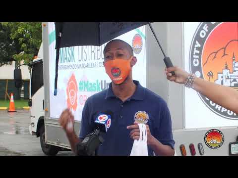 Mask Distribution by City of Opa-Locka: with the use of Lex Promotions LED Mobile Billboard Unit.