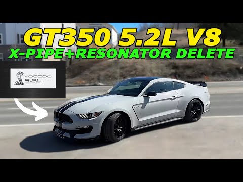 2017 Ford Mustang GT350 5.2L Voodoo V8 Exhaust Sound w/ Resonator Delete & X-Pipe Install!