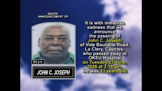 John C  Joseph ~ Short Obituary