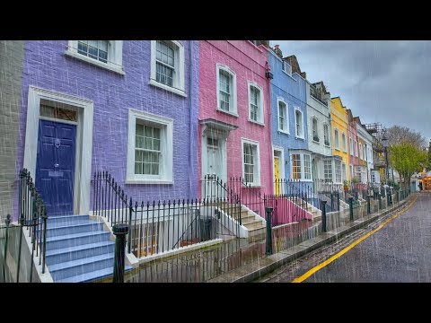Rainy London Spring Walk 2024 ☔️ Belgravia, Chelsea, Knightsbridge & South Kensington 🌸 4K HDR