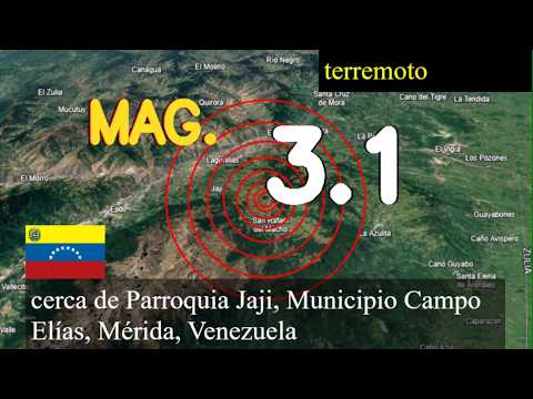Terremoto cerca de la Parroquia Jaji, Municipio de Campo Elías, Mérida, Venezuela actualizaciones e