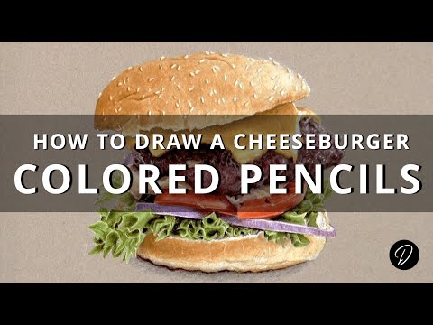 How to Draw a Burger with Colored Pencils