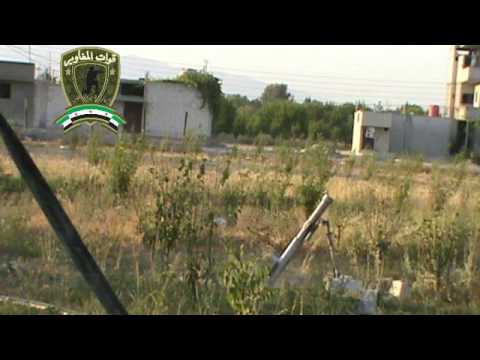 استهداف مقرات النظام بقذائف الهاون في بلدة الزمانية في ريف دمشق من قبل لواء أبابيل الغوطة