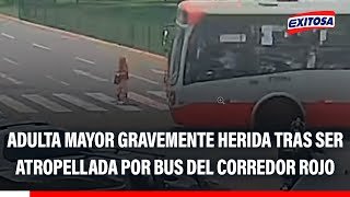 🔴🔵 La Molina: Adulta mayor gravemente herida tras ser atropellada por bus del Corredor Rojo