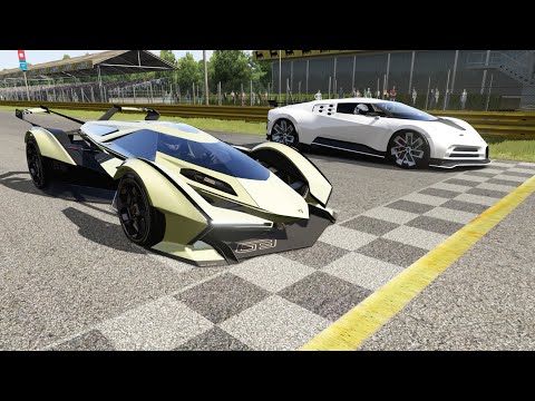 Lamborghini V12 Vision GT vs Bugatti Centodieci at Monza Full Course