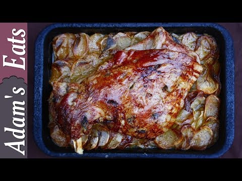 Roast shoulder of lamb with boulangere potatoes