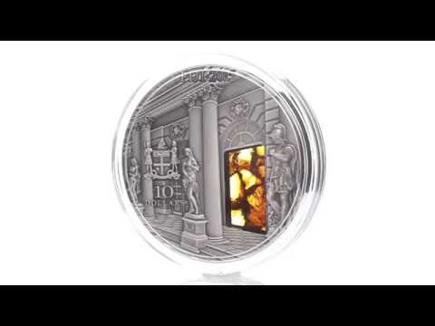 Amber Room Masterpieces In Stone 3 oz Antique Finish Silver Coin Video