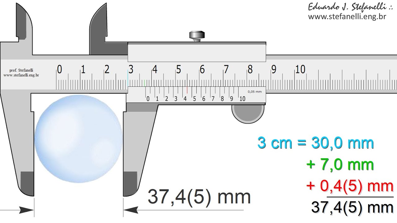 Leitura Paquímetro em Milímetro - interpretação de parquímetro com nônio resolução 0,05 mm