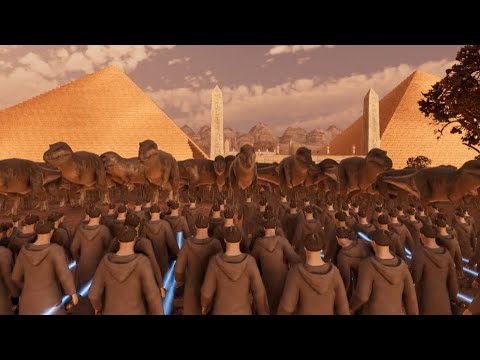 10k T-Rex vs 10k laser knights - ultimate epic battle simulator 2