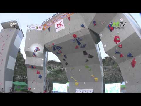 IFSC Climbing World Cup Mokpo 2013 - Lead - MEN'S FINAL - Romain DESGRANGES - France