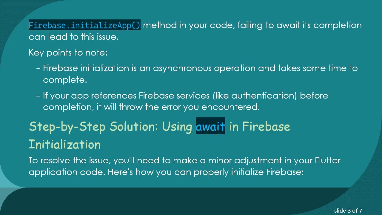 Fixing the No Firebase App [DEFAULT] has been created Error in Flutter with Firebase