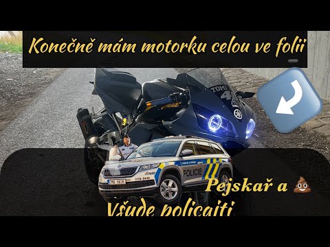 #motovlogcz 4K, celopolep na Yamaze R1 hotový, policajti všude, kelišová