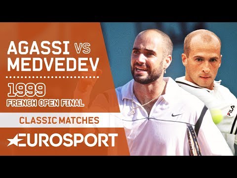 Andre Agassi vs Andrei Medvedev | French Open 1999 Men's Final Highlights | Eurosport