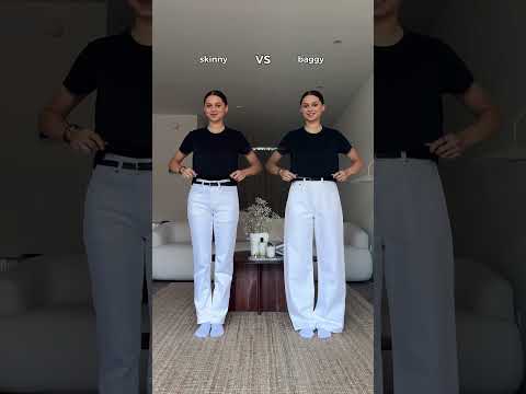 Skinny or baggy jeans? 👖 Boost your confidence & style #luxurystyle #stylingtips #confidenceboost