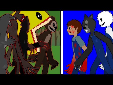 Big Bad Wolf vs PAC-MAN, Doctor Nowhere, Man in the Suit, Siren head & Papa Bear - Full Animation