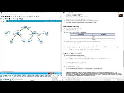 5.2.1 Packet Tracer - Configure VTP and DTP
