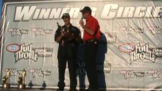preview picture of video 'Lucas Oil NHRA Nationals Winners Circle 2009'