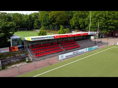 Impressionen der Sportanlage Hans Wagner, DJK Arminia Klosterhardt, in Oberhausen im Mai 2020