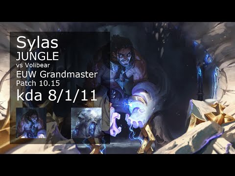Sylas Jungle vs Volibear - EUW Grandmaster 8/1/11 Patch 10.15 Gameplay