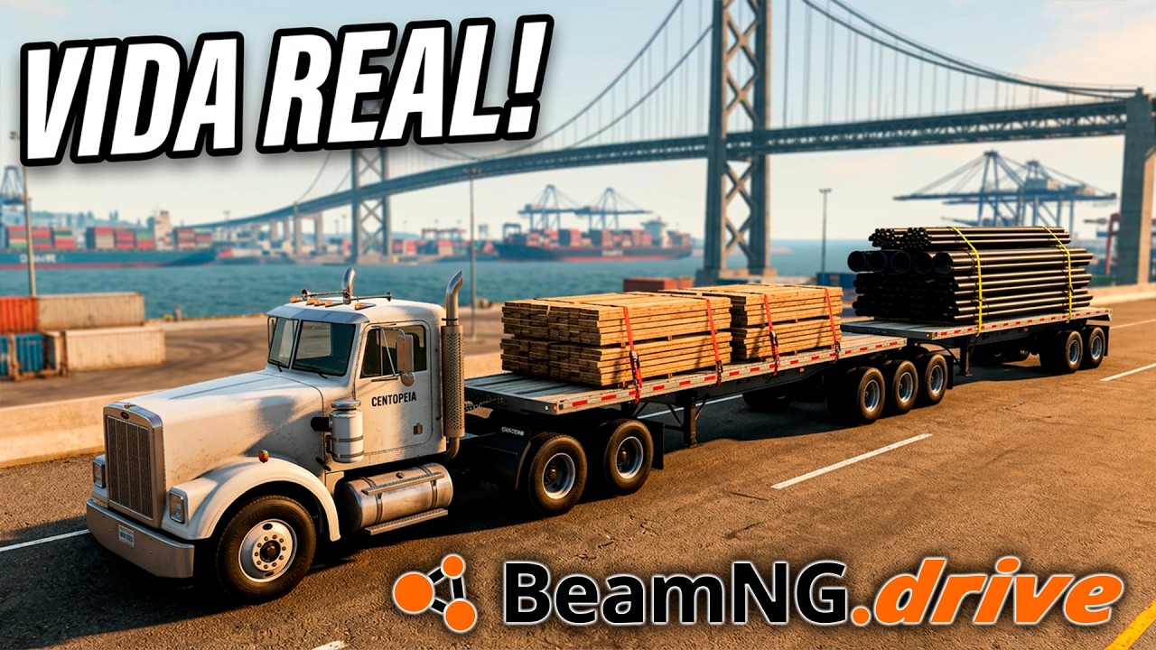 DIA DE TRABALHO COM UM CAMINHÃO BITREM! - BeamNG.Drive 0.39