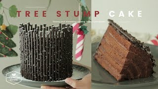 [크리스마스🎄] 통나무 롤케이크 만들기,가나슈 케이크:Log roll cake (Tree stump cake) Recipe-Cooking tree 쿠킹트리*Cooking ASMR