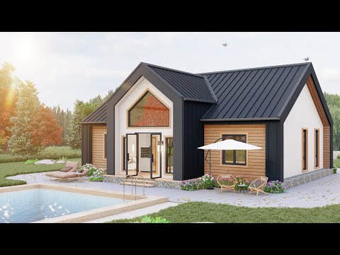 42' x 42' (13m x 13m) Beautiful 3 Bedroom House Design With Floor Plan - House Design Ideas