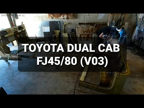 Toyota fj45. Cutting and Stretching the Cab, Sub frame and Rear wall.