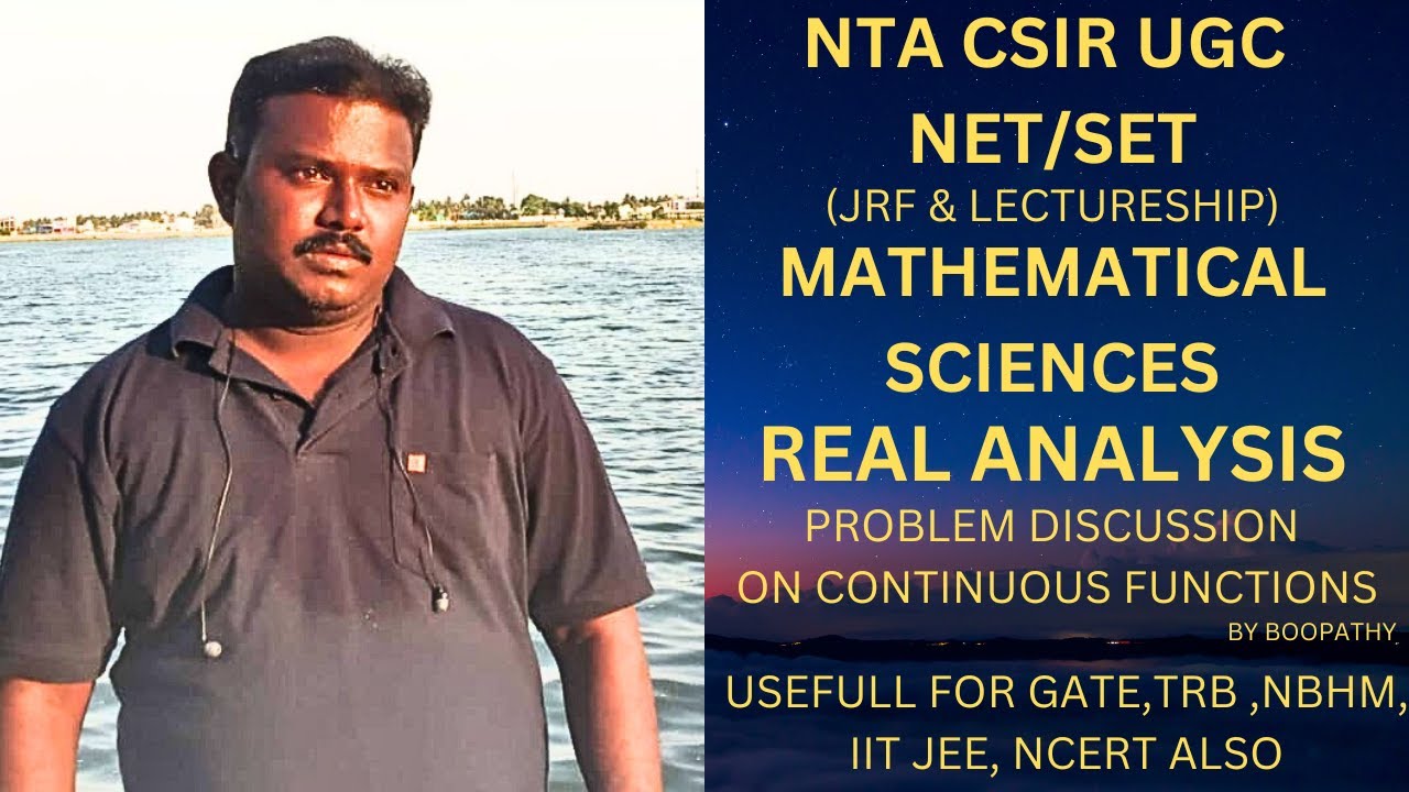 NTA CSIR UGC NET/SET (JRF&LECTURESHIP) MATHEMATICAL SCIENCES CONTINUOUS FUNCTIONS-1