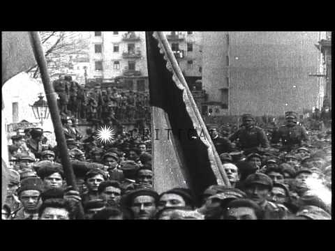 Italian nationalist leader, Gabriele D'Annunzion, occupies the city of Fiume, wit...HD Stock Footage
