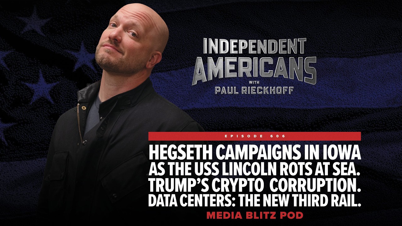 Hegseth stumps in Iowa while the USS Lincoln rots at sea. Trump’s crypto show as America burns. Data centers are the new third rail. Media Blitz Pod