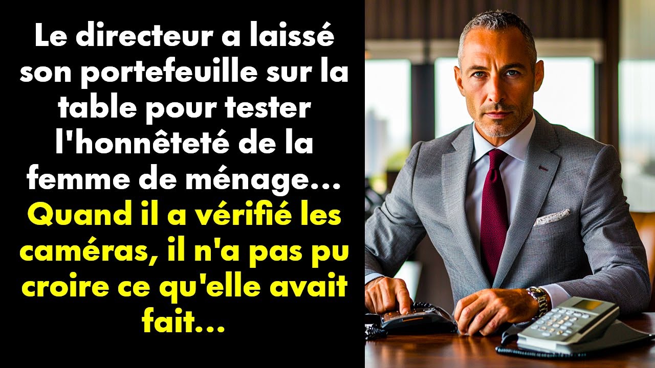 Le directeur a laissé son portefeuille sur la table pour tester l'honnêteté de la femme de ménage...