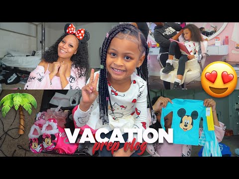 PREP & PACK WITH ME FOR VACATION 🌴 : getting braids, shopping, Amazon haul + packing for DISNEY. 