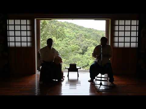Shakuhachi (Kazu Matsui) & Tsuzumi (Shonosuke Okura) at Zen Temple, with wind & the sound of river.