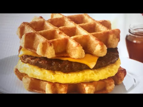 Tim Horton’s NEW Belgian Waffle Sausage Breakfast Sandwich - LIMITED TIME ONLY!! | Review